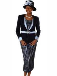 Womens Long Sleeve 3 Pcs Navy Suit