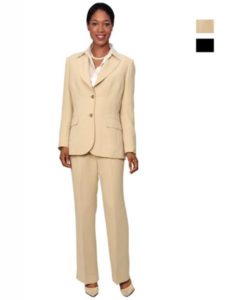 Womens 2 Button Single Breasted Tan Suit