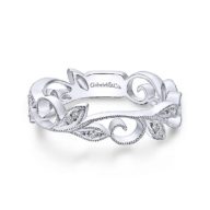 14k White Gold Stackable Ladies Ring