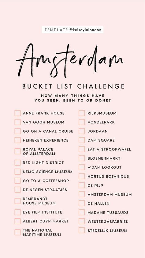 Amsterdam Bucket List Challenge
